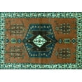thumbnail image 1 of Ahgly Company Machine Washable Indoor Rectangle Persian Turquoise Blue Traditional Area Rugs, 2' x 4', 1 of 4