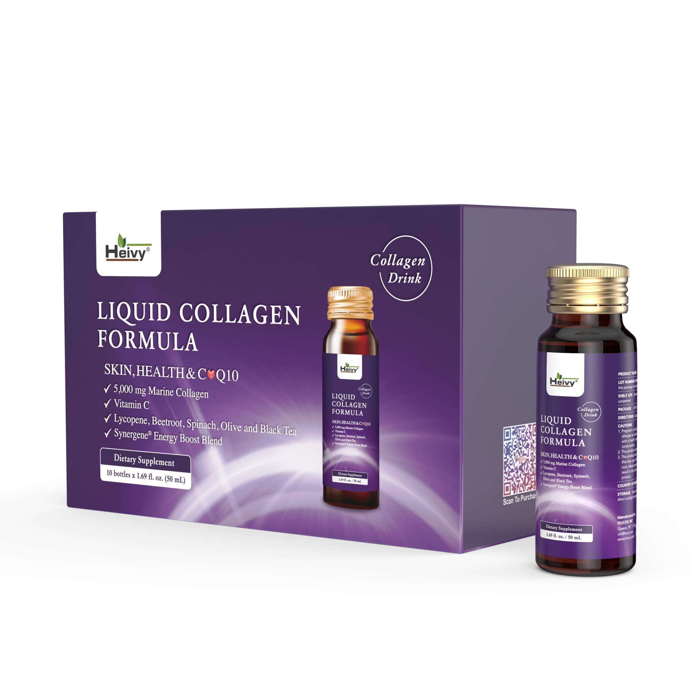 Heivy Liquid Collagen Supplement, Collagen Drink, Collagen Peptides, Skin \u0026 Health Collagen ...