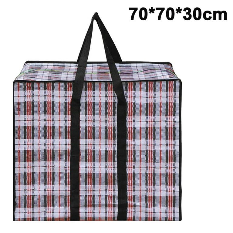 Dream Lifestyle Large Capacity Storage Bags, Large Plastic Checkered Storage Laundry Bag with Zipper & Handles for Shopping Moving Travel, Men's
