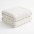 thumbnail image 2 of Superior Alaska Diamond Fleece Blanket 90" x 106", Lightweight Soft Bed Blankets, King Size, Ivory, 2 of 9
