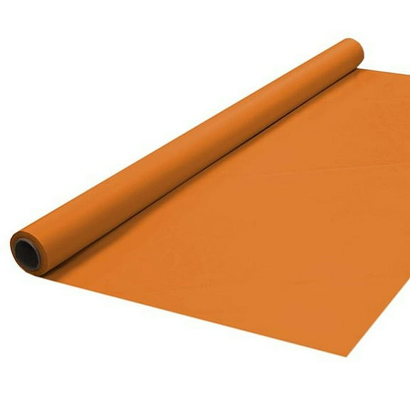 1 - Party Essentials 40" X 100' Heavy Duty Plastic Banquet Rolls - Tangerine
