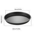 thumbnail image 3 of 10-inch Black Carbon Steel Pizza Pan, Non-Stick Round Baking Tray for Oven, Deep Dish Pie Pan with High Rim, Multipurpose Griddle for Home Kitchen and Cafeteria Use, Single Pack, 3 of 9
