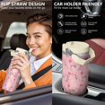 thumbnail image 4 of Floral 30oz Handheld Travel Tumbler with Handle – Double Wall Stainless Steel Insulated Cup, Flip Straw Lid, Leak-Proof & BPA-Free, Durable Hot & Cold Drink Mug,Thanksgiving, Xmas, Spring ,Flower, 4 of 6