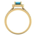 thumbnail image 4 of Clara Pucci 14K Yellow Gold 1.72 Simulated Turquoise Engraveable Engagement Ring + Wedding Band Set, 4 of 7