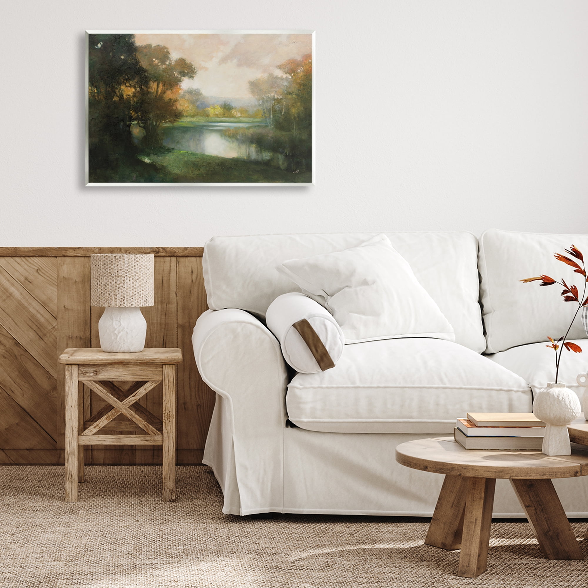 Stupell Industries Lakeside Morning in Autumn Light Wall Plaque Art, design by Julia Purinton