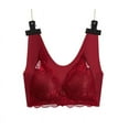 thumbnail image 4 of Bigersell Lace Bra New Women's Bra Wire Underwear Pullover Bra Everyday Underwear Bras Plus Size Bra Style F-788 Wine 5XL, 4 of 6
