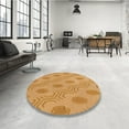 thumbnail image 3 of Ahgly Company Indoor Square Patterned Neon Orange Area Rugs, 5' Square, 3 of 6