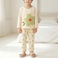 thumbnail image 7 of Spazoro Toddler Kids Girls 2PC 100% Cotton Ouifit Sets, Soft & Comfy Flower Print Fall Winter Long Sleeve Casual Shirts and Pants for Loungewear Green Size 4-5 T, 7 of 7
