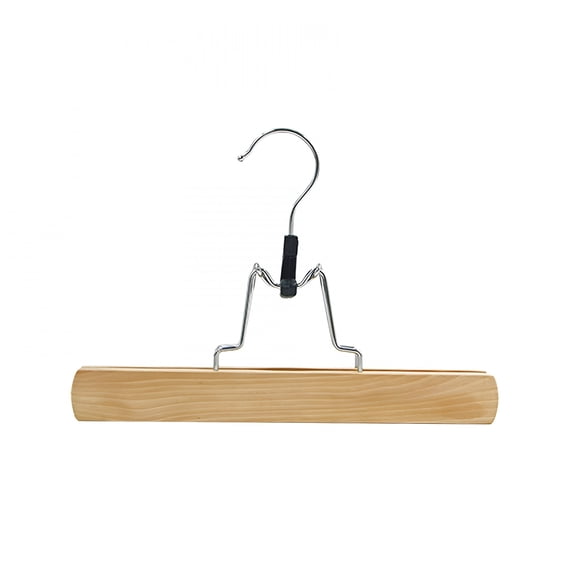 LAMIRO High-Grade Wooden Pants Hangers with Clips,Non Slip Skirt Hangers Trouser Clamp Hanger Solid Wood Hanger,Pants Clip Hangers for Skirts