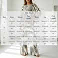 thumbnail image 4 of Mifsaly Womens 2 Piece Striped Knit Lounge Set Crewneck Long Sleeve Pullover Top and Wide Leg Pants Casual Matching Outfit Soft Relaxed Fit for Travel Fall Winter Daily, 4 of 8