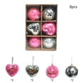 thumbnail image 3 of AYktou 8Pcs Christmas Balls Ornaments, Colorful Mirror Balls Xmas Tree Decorations Set Multiple Style Hanging Balls Pendants Christmas Baubles for Home Xmas Tree Holiday Party Scene Decor, Pink, 3 of 7