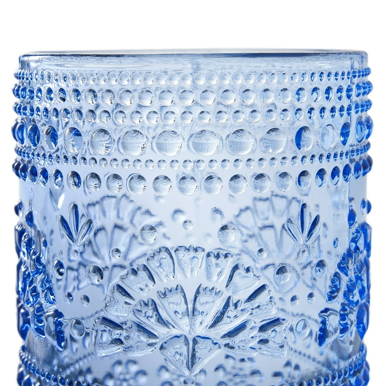 The Pioneer Woman Channing 11 oz Blue Glass Tumblers, Set of 4 photo 3