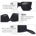 thumbnail image 3 of Gafas de sol de gran tamaño vintage para mujer, gafas de sol cuadradas de lujo de diseñador, lentes planas con protección Uv400, 3 of 4