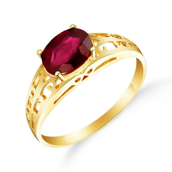 Galaxy Gold 1.15 ct 18K Solid Gold Filigree Solitaire Ring Ruby 2330 (9.5)