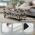 thumbnail image 5 of FOR U DESIGNS Cow Spot Tribal Geometric Aztec Print Ottoman Cover for Flip-Top Storage Stool, Washable Rectangle Foot Chest Chair Slipcover, Anti-Slip Furniture Cover with Elastic Bands, 5 of 7
