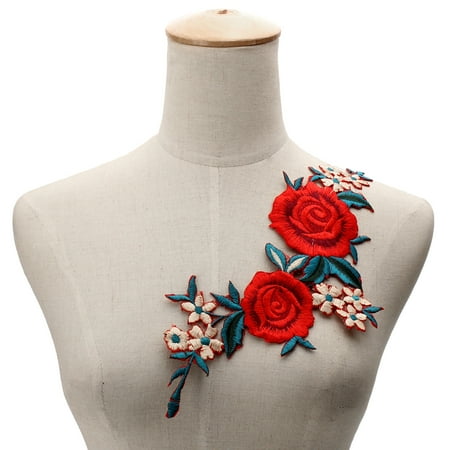- DIY Embroidered Sew Iron On Patches Flower Badge Floral Jeans Applique Craft New