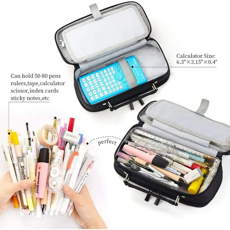 Portable Pencil Box Organizer Storage Case Pen Marker Holder Pencil Holder  for Teen Girls Students Kids Gifts
