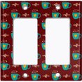thumbnail image 2 of Metal Light Switch Wall Plate Outlet Cover (Coffee Espresso Mocha Cup Orange Heart Brown - Double Rocker), 2 of 2
