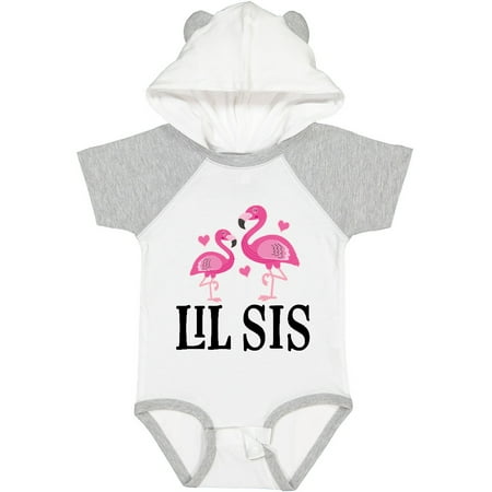 

Inktastic Little Sister Girls Lil Sis Flamingo Girls Baby Bodysuit