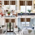 thumbnail image 5 of Brown Beige Striped Farmhouse Short Window Curtain Valances, Modern Farmhouse Retro Lines Rod Pocket Kitchen Valances for Living Room Bedroom Bathroom Cafe 42" x 18", 5 of 8