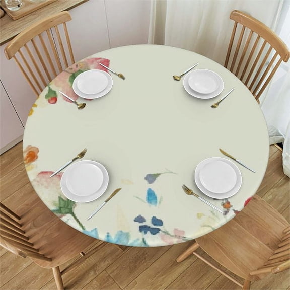 HAOXIT Round Leaf Table Clothes Circle Table Cover for Party Dining Room 31-35