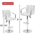 thumbnail image 7 of BestOffice Set of 2 Modern Bar Height Adjustable PU Leather for Dining Room(White), 7 of 7