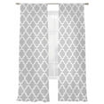thumbnail image 2 of Light Gray Semi Sheer Curtains 84 Inch Length 2 Panels Set, Minimalist Boho Abstract Ethnic Motifs Sheer Kitchen Curtain Privacy Voile Window Curtain for Living Room Bedroom Rod Pocket Drapes, 2 of 7