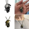 thumbnail image 2 of Gargantilla gótica punk de metal con colgante de medio esqueleto, collar de cadena, joyería de regalo, 2 of 5