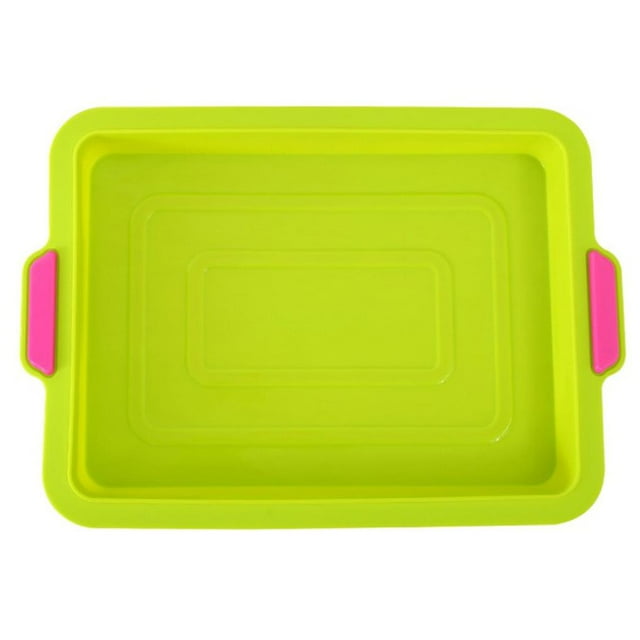 Wweixi Silicone Bakeware with Handles Rectangular Baking Pan Non-stick Baking Sheet Baking Tools for Home Restaurant Dessert Shop No.1