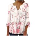 thumbnail image 2 of frariair ​Ladies Lightweight Knit Top With Feminine Ruffle Accents And Flowy Silhouette For Casual Everyday Elegance​ Pink, 2 of 5