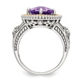 thumbnail image 5 of Shey Couture Sterling Silver with 14K Accent Antiqued Checkerboard-cut Cushon Amethyst Ring QTC350, 5 of 5