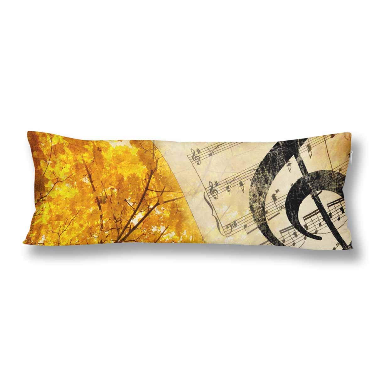 Gckg Autumn Leave Tree Melody Music Notes Body Pillow Covers