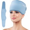 NEWGO Ice Pack for Migraines and Headaches Relief, Migraines Ice Head Wrap Gel Cold Pack Hot or Cold Therapy for Headache Relief, Tension, Sinus Pain, Chemo, Head Injuries （Blue)