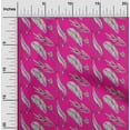 thumbnail image 1 of oneOone Cotton Poplin Fuschia Pink Fabric Feather Feather Craft Projects Decor Fabric Printed By The Yard 56 Inch Wide, 1 of 4