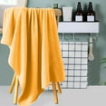 thumbnail image 4 of Velvet Bath Towel 27.5x55.1 Inches, Thickened Quick-Dry Coral Fleece Bath Sheet for Adults, Super Absorbent Large Towel with Hanging Loop, Soft Cotton Blend for Bathing Spa, 4 of 5