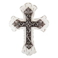 thumbnail image 5 of Rustic Southwestern Tuscany French Lily Fleur De Lis Antiqued White Wall Cross, 5 of 8
