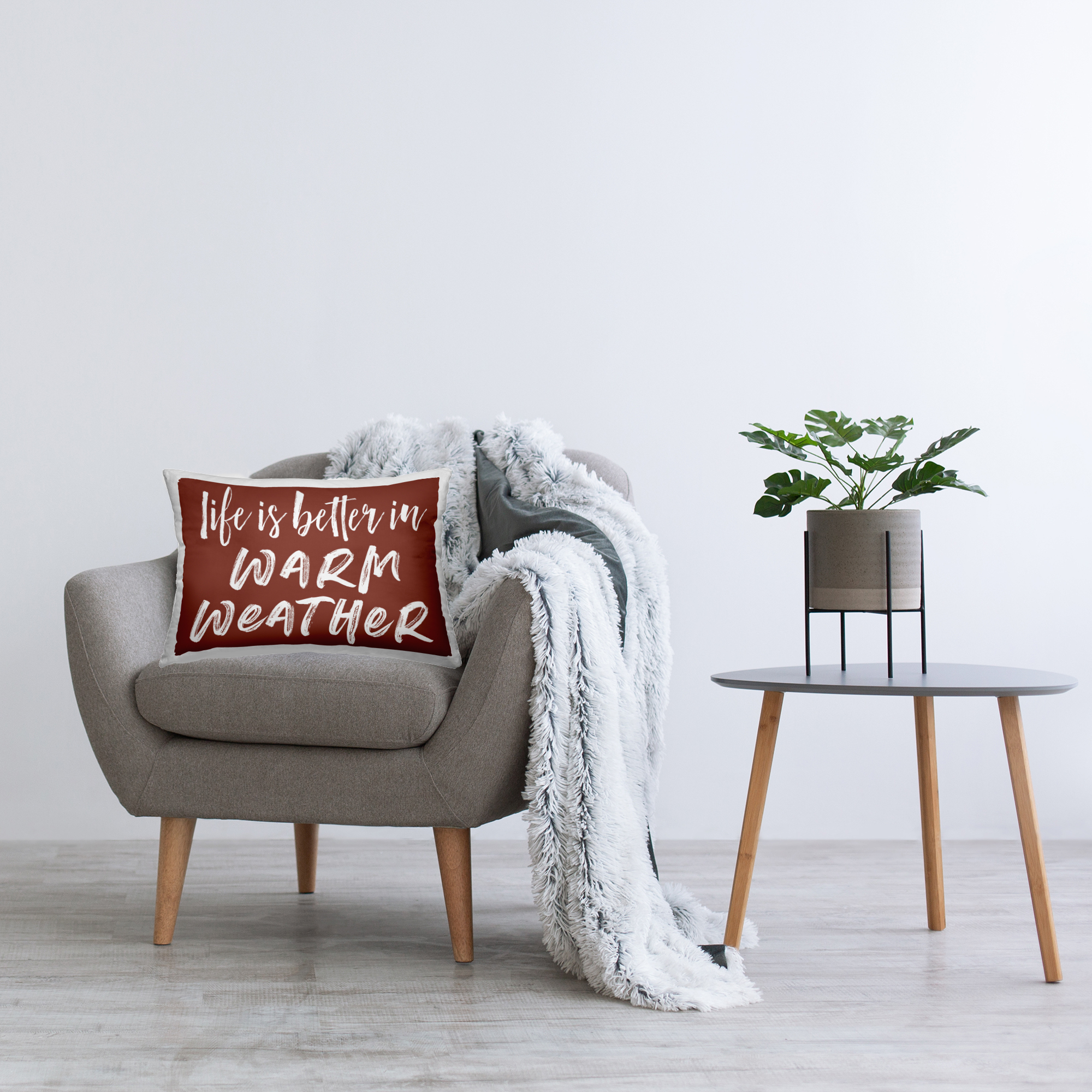 Stupell Industries Life Is Better In Warm Weather Decorative Printed Throw Pillow, design by Lettered and Lined