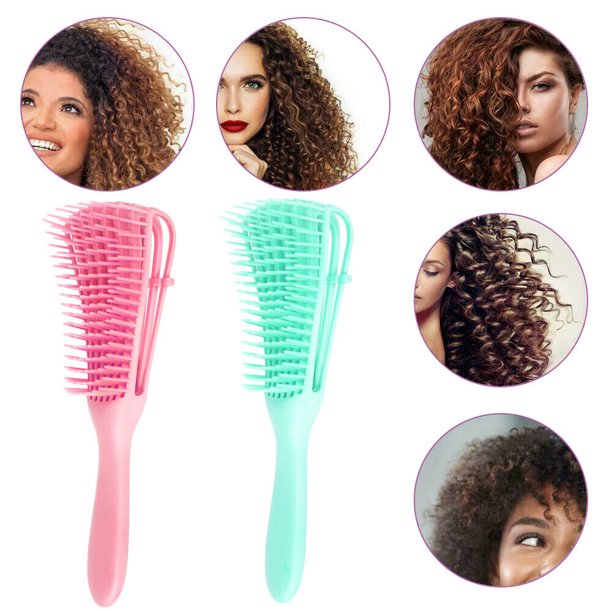Detangling Brush for African America 3a to 4c Long Thick Curly Fine