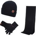 thumbnail image 1 of Beanie Hat, Scarf, Touch Screen Gloves, 3 Piece Set, Winter Warm, Unisex, 1 of 2