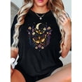 thumbnail image 1 of Camiseta de verano para mujer Manga Corta Women's Casual Butterfly & Moon Graphic Tee - Comfy Crew Neck Short Sleeve T-Shirt, Perfect for SummerFather's Day, Mother's Day, New Year, Spring Festival,, 1 of 7