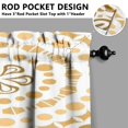 thumbnail image 3 of Mandala Design Kitchen Curtains - Vintage Tier Cafe Curtains for Bathroom Living RV Rod Pocket Window Drapes 36 Inch 2 Panels Set 28"x36" Window Treatment Tiers, 3 of 4
