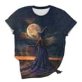thumbnail image 6 of ersvoioy Halloween Shirt Women Funny Print Shirts Fashion Crewneck Halloween Short Sleeve Graphic Tees Fall Holiday Party Family T-Shirts Tops Multicolor XXXXXL, 6 of 6