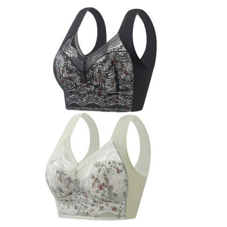 Bigersell Comfortable Push up Bras for Women in Clearance Fashion Women Lace Solid Color Bra and Lingerie Underwear Underwire Bras Sport Bra Style F-674 Multicolor 3XL