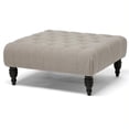 thumbnail image 1 of Baxton Studio Keswick Linen Modern Tufted Ottoman, Beige, 1 of 5