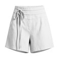 thumbnail image 5 of GERsome Shorts for Women Wide Leg Side Lace-Up Waist Summer Vacation Lounge Shorts with Pockets White Size S, 5 of 8