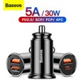 thumbnail image 2 of Cargador de coche USB Dual Baseus 5A carga rápida 2 puertos 12-24V encendedor de cigarrillos cargador USBC de coche para iPhone 12 adaptador de corriente Tan Jianjun  unisex, 2 of 2