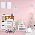 thumbnail image 7 of Twister.CK Kids Study Desk and Chair Set for Boys and Girl, Wooden Kid Writing Table with Bookshelf, Pen Holder, and Cabinets for Ages 3-8, White, 7 of 7