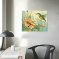 thumbnail image 4 of BCIIG Birds Wall Art - Bird with Lotus Picture Canvas Prints Animal Painting Vintage Birds Art for Bathroom Bedroom Living Room Home Office Decor  16x12in, 4 of 6