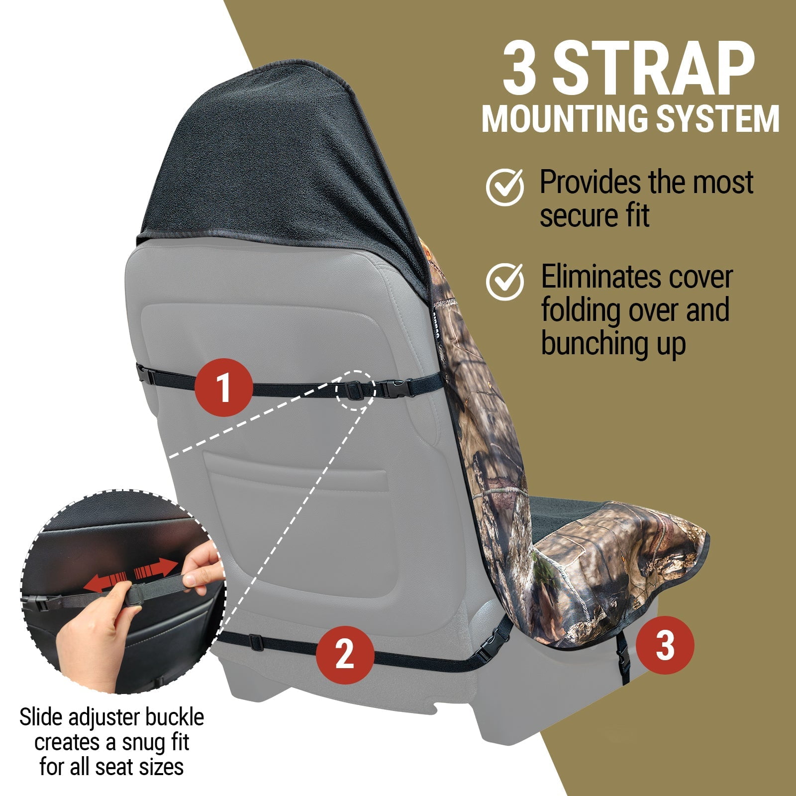 Mossy Oak Towel Car Seat Cover, Universal Fit, Seat Covers for Cars Trucks SUV,1 Piece