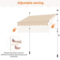 thumbnail image 7 of Yaheetech 78.7" L Manual Retractable Awning with Adjustable Height, Beige, 7 of 7